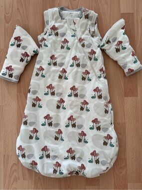 NEST 6-18 mths Tog 3 Woodland Print Baby Sleep Sack with Removable Sleeves